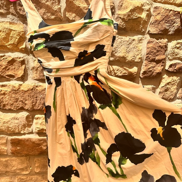 Moschino sleeveless cotton dress with flowers, with bow tie on the back - Picture 5 of 9